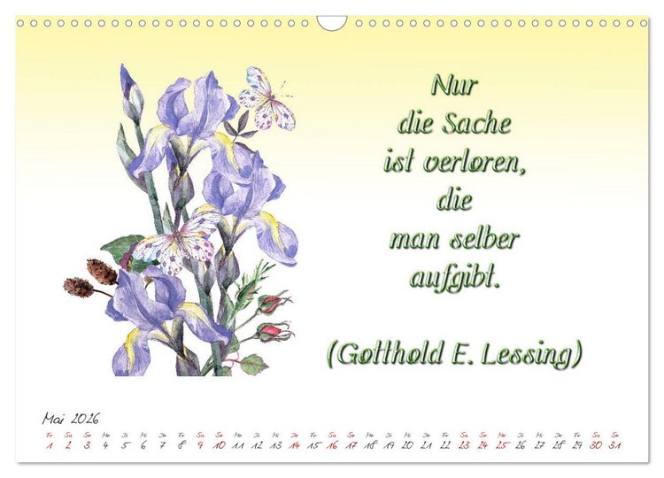 Produktbild: 12 unterhaltsame Zitate f&uuml;r ein sch&ouml;nes Jahr (Wandkalender 2026 DIN A3 quer), CALVENDO Monatskalender