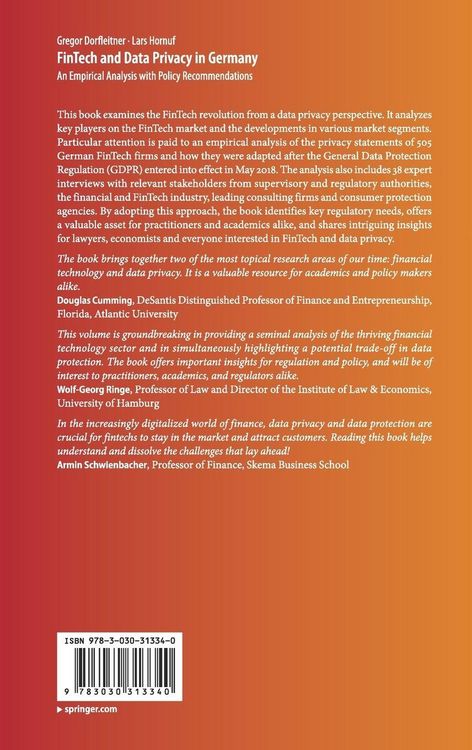 Produktbild: FinTech and Data Privacy in Germany