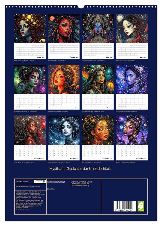 Produktbild: Mystische Gesichter der Unendlichkeit (hochwertiger Premium Wandkalender 2027 DIN A2 hoch), Kunstdruck in Hochglanz