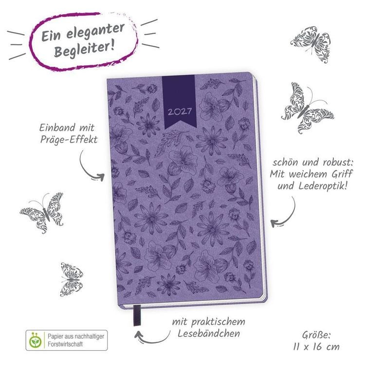 Produktbild: TR&Ouml;TSCH - Taschenkalender A6 Soft Touch Blumen 2027