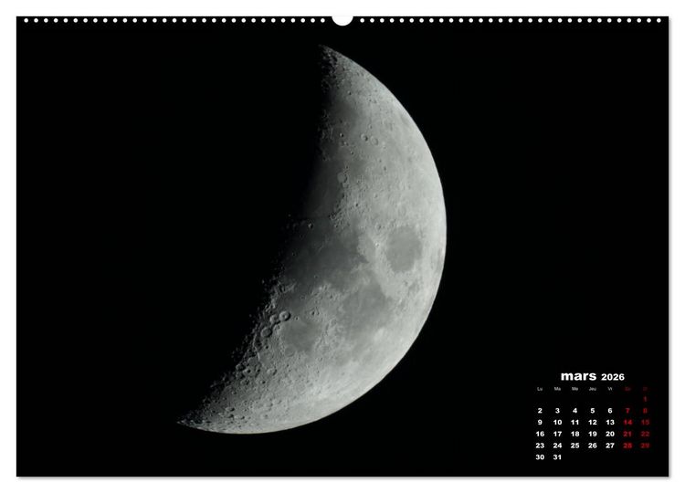 Produktbild: Phases de la lune (Calendrier mural 2026 DIN A2 vertical) calendrier de bureau