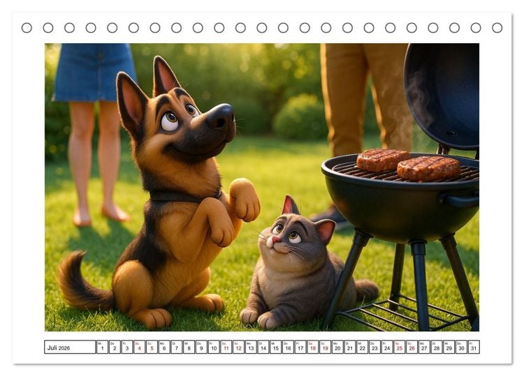 Produktbild: Sch&auml;ferhund im fr&ouml;hlichen Dienst (Tischkalender 2026 DIN A5 quer), CALVENDO Monatskalender