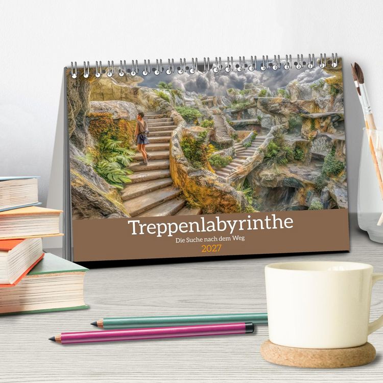Produktbild: Treppenlabyrinthe &ndash; Die Suche nach dem Weg (Tischkalender 2027 DIN A5 quer), CALVENDO Monatskalender