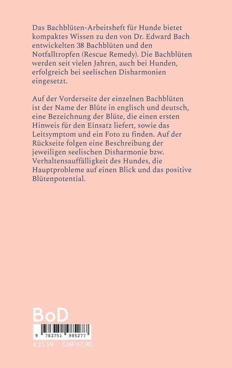 Produktbild: Bachbl&uuml;ten-Arbeitsheft f&uuml;r Hunde