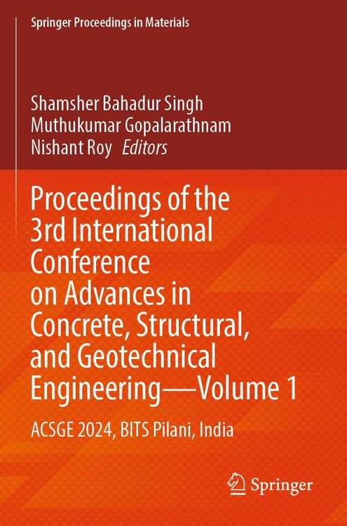 Produktbild: Proceedings of the 3rd International Conference on Advances in Concrete, Structural, and Geotechnical Engineering&mdash;Volume 1