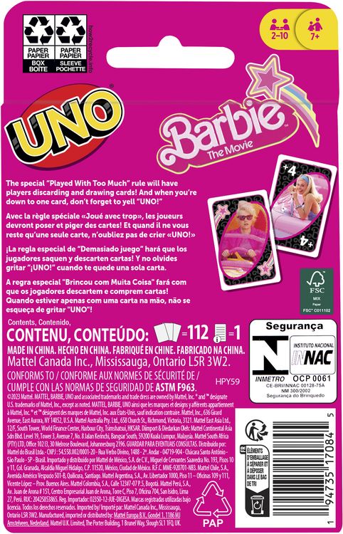 Produktbild: UNO Barbie The Movie