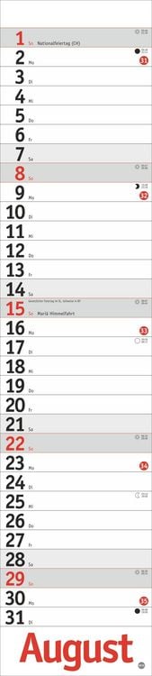 Produktbild: Langplaner, rot 2027