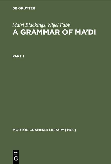 Produktbild: A Grammar of Ma'di