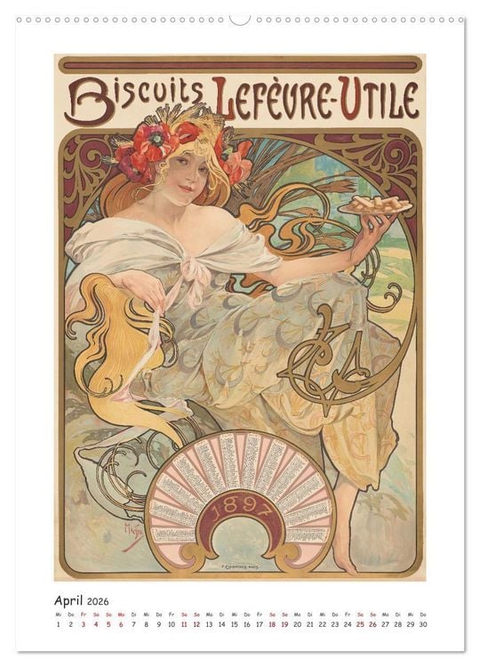 Produktbild: Alfons Mucha - Eine Hommage in zw&ouml;lf Monaten (Wandkalender 2026 DIN A2 hoch), CALVENDO Monatskalender