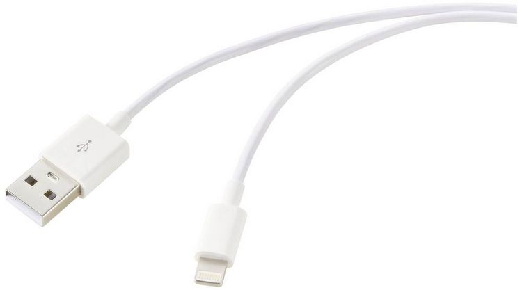 Produktbild: Renkforce USB-Kabel USB 2.0 USB-A Stecker, Apple Lightning Stecker 3.00 m Wei&szlig; (frosted) RF-5724088