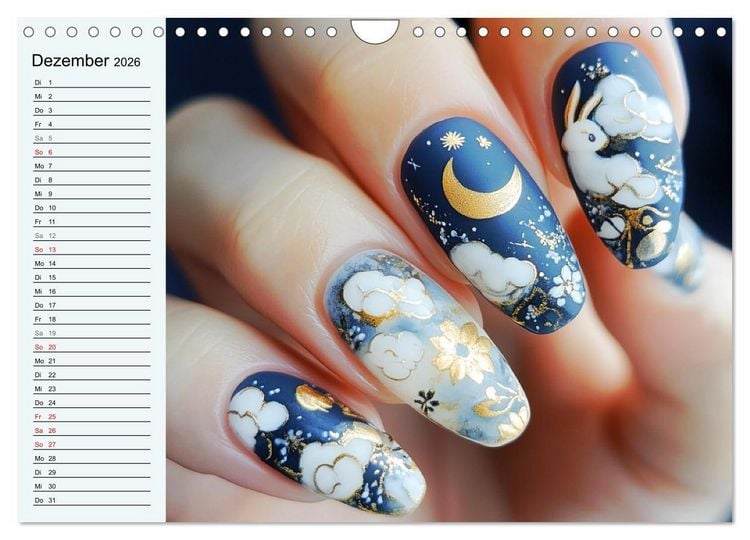 Produktbild: Kreative Nagelkunst. Ausdrucksstarke Designs und Farben (Wandkalender 2026 DIN A4 quer), CALVENDO Monatskalender