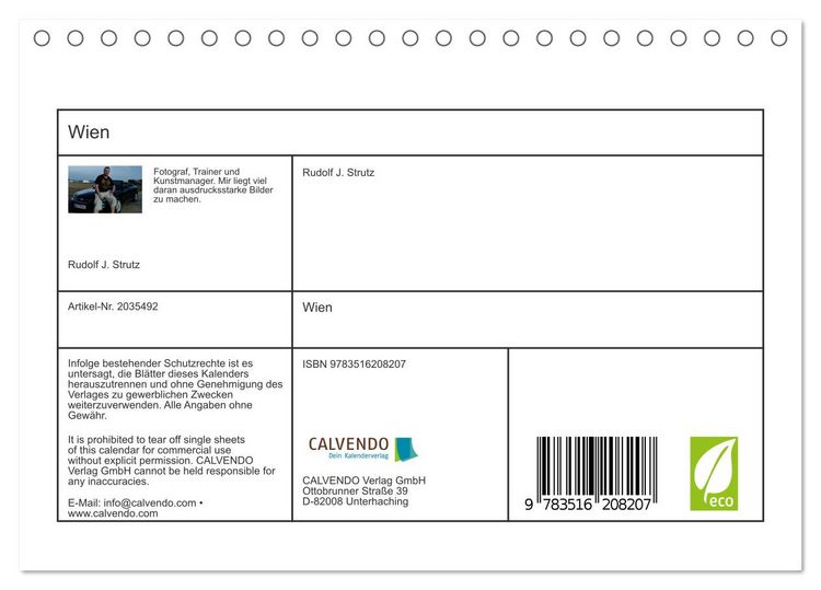 Produktbild: Wien (Tischkalender 2026 DIN A5 quer), CALVENDO Monatskalender