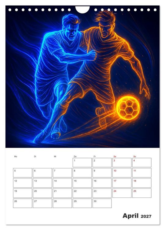 Produktbild: Vision Fu&szlig;ball Licht - Kraft - Spiel (Wandkalender 2027 DIN A4 hoch), CALVENDO Monatskalender