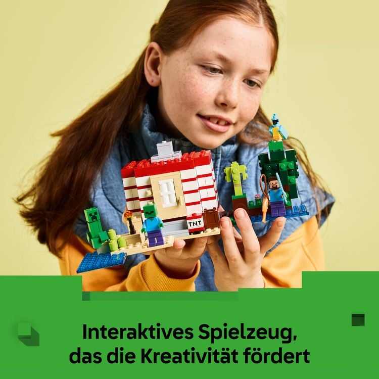 Produktbild: LEGO Minecraft 21275 Das TNT-Dschungelhaus, Kinder Spielzeug ab 8