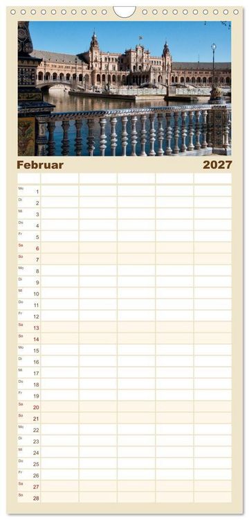 Produktbild: Familienplaner 2027 - Andalusien mit 5 Spalten (Wandkalender, 21 x 45 cm) CALVENDO