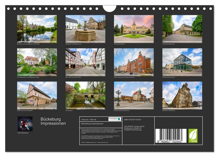 Produktbild: B&uuml;ckeburg Impressionen (Wandkalender 2026 DIN A4 quer), CALVENDO Monatskalender