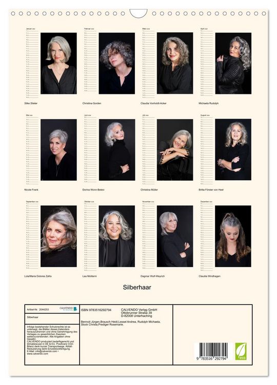 Produktbild: Silberhaar (Wandkalender 2026 DIN A3 hoch), CALVENDO Monatskalender