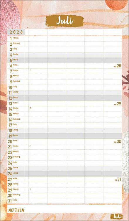 Produktbild: Familienplaner Metallic Glam 2026