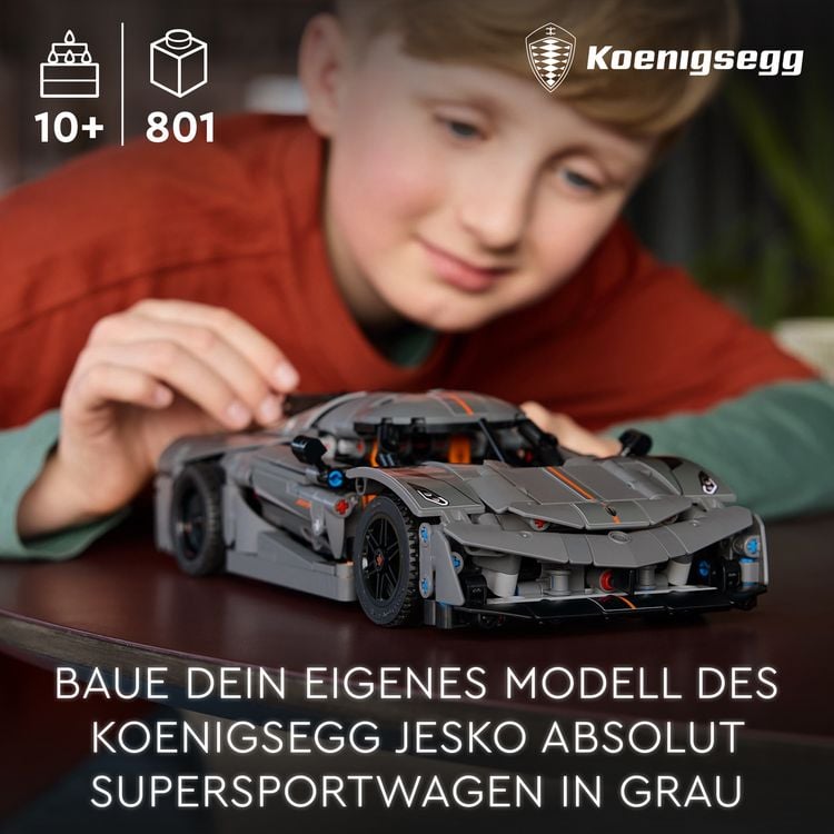Produktbild: LEGO Technic Koenigsegg Jesko Absolut Supersportwagen in Grau 42173