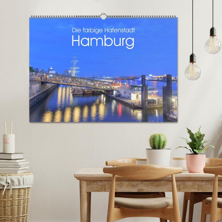 Produktbild: Die farbige Hafenstadt Hamburg (Wandkalender 2026 DIN A2 quer), CALVENDO Monatskalender