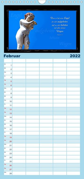 Produktbild: Familienplaner Monat f&uuml;r Monat ein Bibelvers (Wandkalender 2022 , 21 cm x 45 cm, hoch)