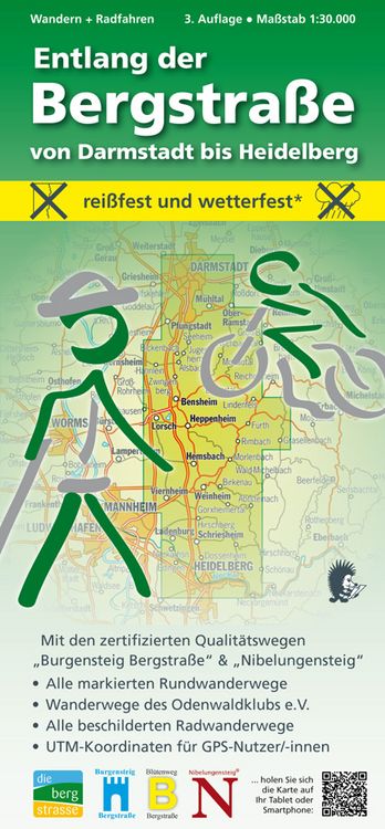Produktbild: Wandern + Radfahren, Entlang der Bergstra&szlig;e von Darmstadt bis Heidelberg