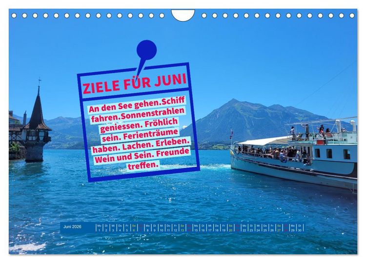 Produktbild: ZIELE Monat f&uuml;r Monat (Wandkalender 2026 DIN A4 quer), CALVENDO Monatskalender