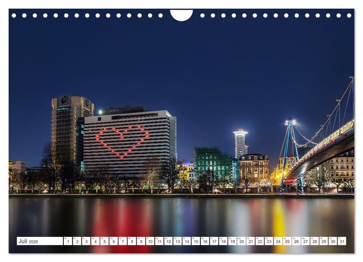 Produktbild: Frankfurt am Main - at night (Wandkalender 2026 DIN A4 quer), CALVENDO Monatskalender