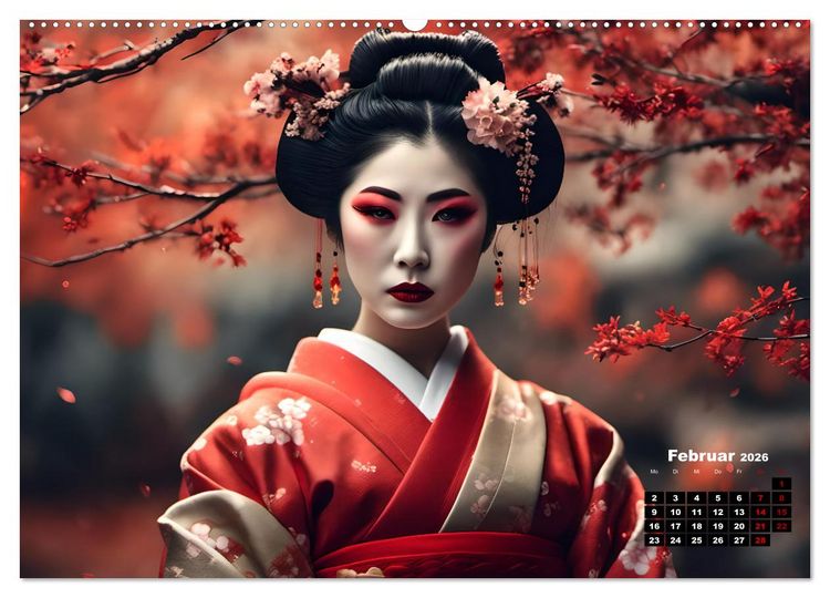 Produktbild: Geishas Portraits von japanischen Gastgeberinnen inspiriert (Wandkalender 2026 DIN A2 quer), CALVENDO Monatskalender