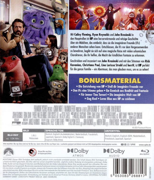 Produktbild: IF: Imagin&auml;re Freunde (Blu-ray)