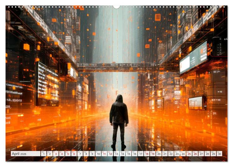 Produktbild: AI PLUS METAVERSE Algorithms and virtual reality (High Quality Premium Wall Calendar 2026 DIN A2 landscape),CALVENDO 12 Month Wall Calendar