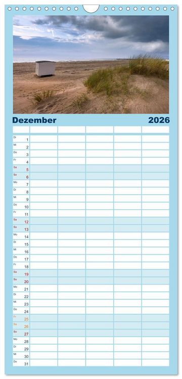 Produktbild: Familienplaner 2026 - D&auml;nemarks Nordseezauber mit 5 Spalten (Wandkalender, 21 x 45 cm) CALVENDO