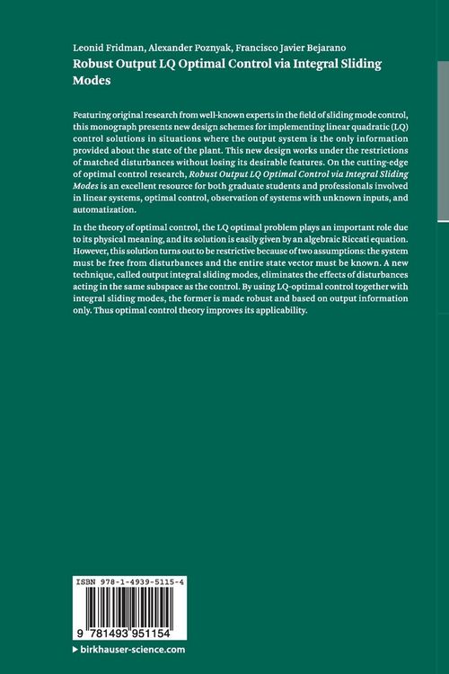 Produktbild: Robust Output LQ Optimal Control via Integral Sliding Modes