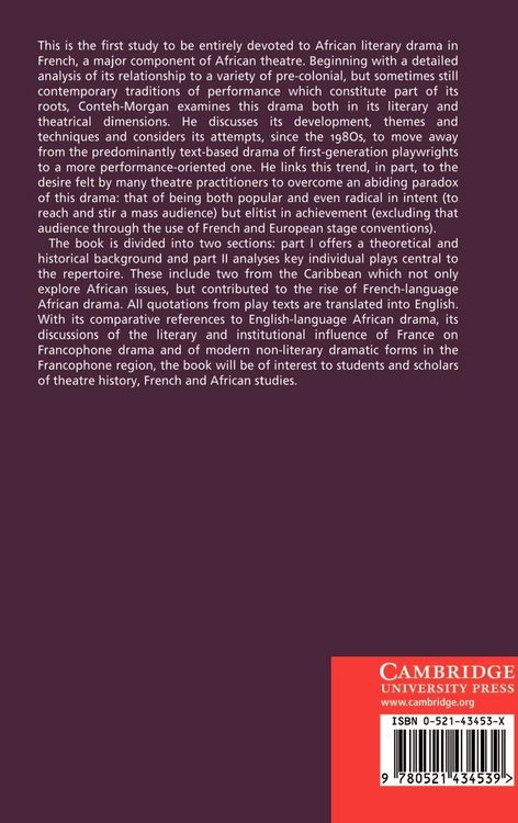 Produktbild: Theatre and Drama in Francophone Africa
