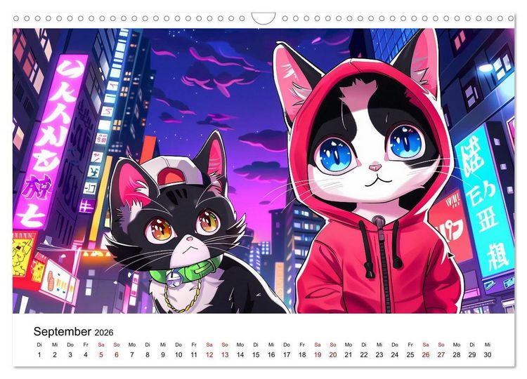 Produktbild: Anime Cats (Wandkalender 2026 DIN A3 quer), CALVENDO Monatskalender