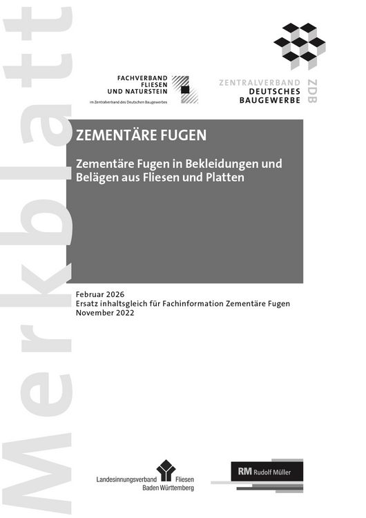Produktbild: Merkblatt Zement&auml;re Fugen: 2026-02