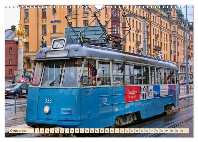 Produktbild: Durch die Welt mit der Stra&szlig;enbahn (Wandkalender 2026 DIN A3 quer), CALVENDO Monatskalender