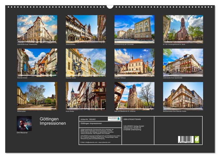 Produktbild: G&ouml;ttingen Impressionen (Wandkalender 2026 DIN A2 quer), CALVENDO Monatskalender