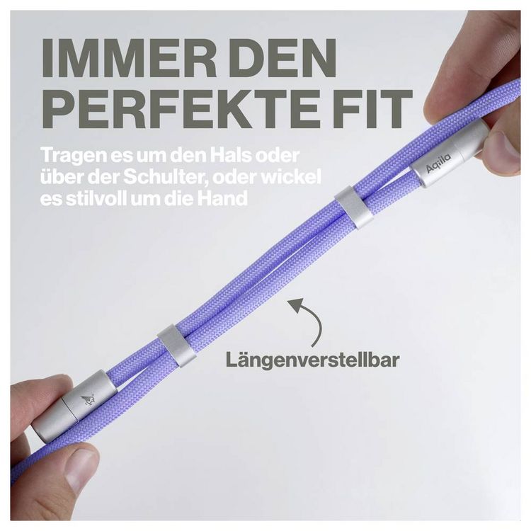 Produktbild: Aqiila USB-C&reg; Kabel USB 2.0 Apple Lightning Stecker, USB-C&reg; 1.5 m Lila Handykette AQLYCBPBICL4PL146