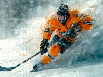 Produktbild: CALVENDO Puzzle Eishockey, Schlittschuhl&auml;uferische Geschicklichkeit | 1000 Teile Lege-Gr&ouml;&szlig;e 64x48cm Foto-Puzzle f&uuml;r gl&uuml;ckliche Stunden
