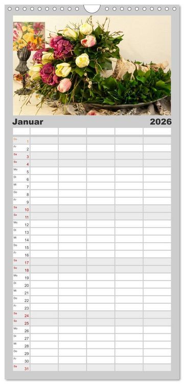 Produktbild: Familienplaner 2026 - Raum f&uuml;r Blumen mit 5 Spalten (Wandkalender, 21 x 45 cm) CALVENDO