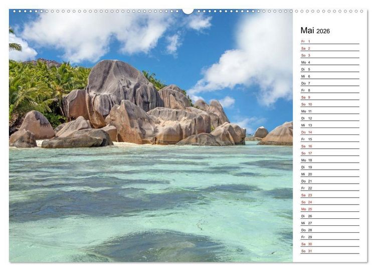 Produktbild: Seychellen: La Digue und Mah&eacute; - zwei Trauminseln (Wandkalender 2026 DIN A2 quer), CALVENDO Monatskalender