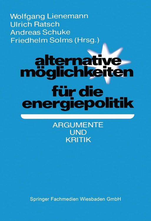 Produktbild: Alternative M&ouml;glichkeiten f&uuml;r die Energiepolitik