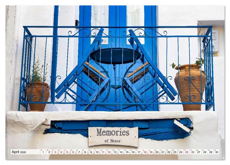 Produktbild: Die Insel Naxos - Ein Traum in blau und wei&szlig; (Wandkalender 2026 DIN A3 quer), CALVENDO Monatskalender