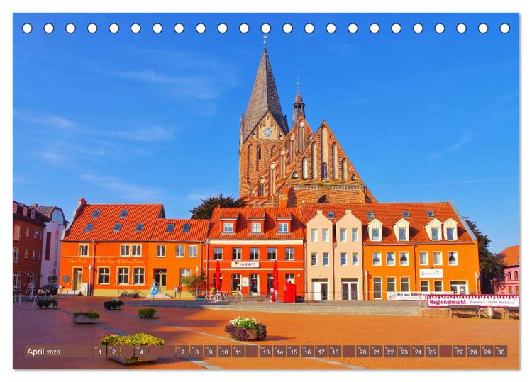 Produktbild: Vinetastadt Barth - Spaziergang durch die historische Stadt (Tischkalender 2026 DIN A5 quer), CALVENDO Monatskalender