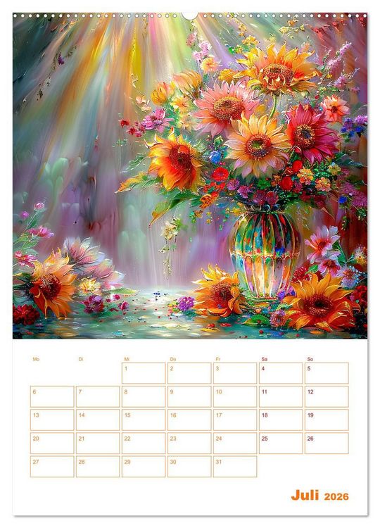 Produktbild: Blumenglanz (Wandkalender 2026 DIN A2 hoch), CALVENDO Monatskalender