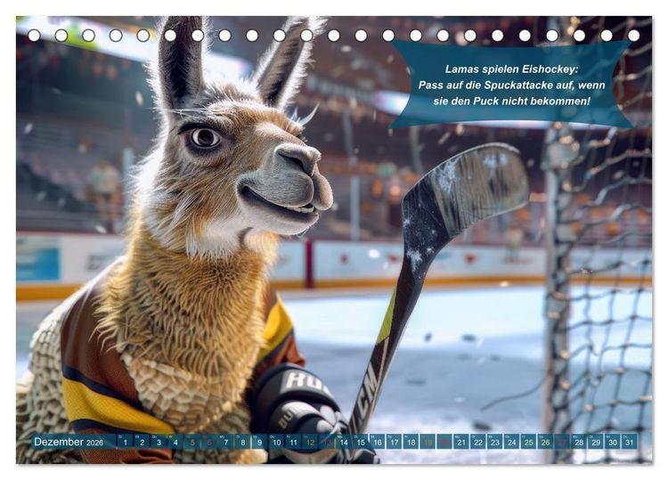 Produktbild: Der tierisch lustige Eishockey Kalender (Tischkalender 2026 DIN A5 quer), CALVENDO Monatskalender