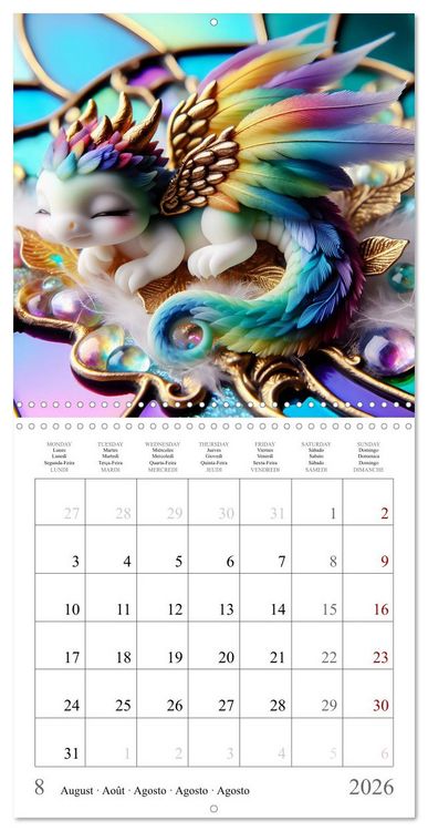 Produktbild: De jolis b&eacute;b&eacute;s dragons (Calendrier mural carr&eacute; 2026 30x30 cm) Calendrier double avec une page pour vos prises de notes