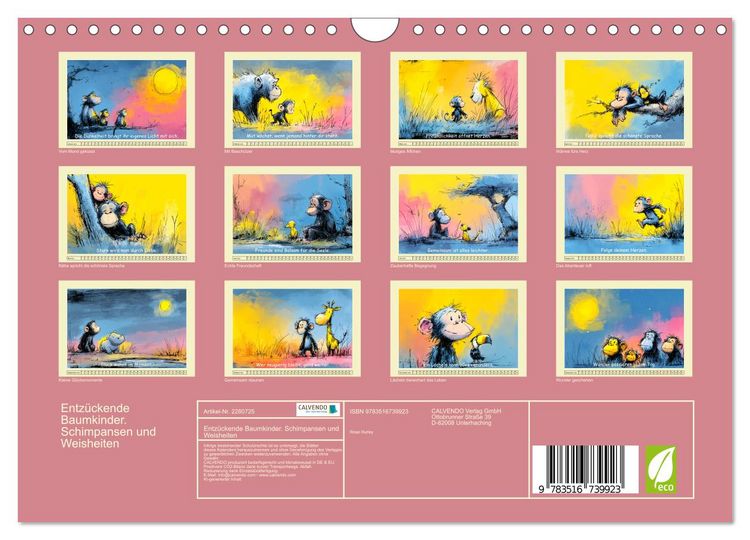 Produktbild: Entz&uuml;ckende Baumkinder. Schimpansen und Weisheiten (Wandkalender 2026 DIN A4 quer), CALVENDO Monatskalender
