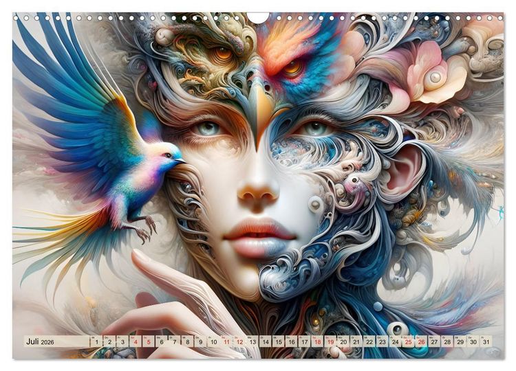 Produktbild: Vogelfrauen Surreale Sch&ouml;nheiten (Wandkalender 2026 DIN A3 quer), CALVENDO Monatskalender
